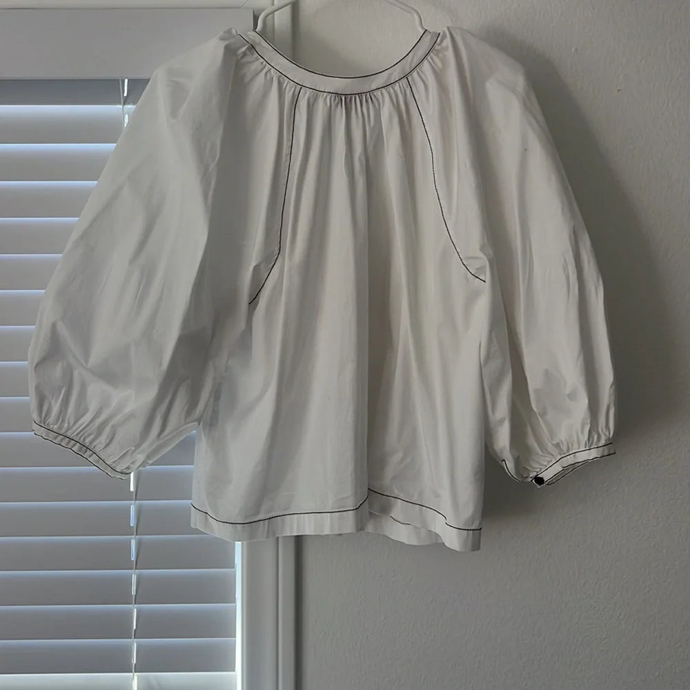 STAUD White New Dill Blouse L - Picture 4 of 4